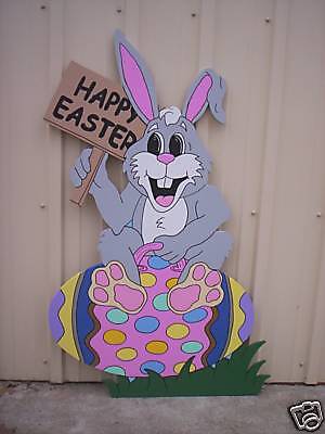BUNNY ON BOUNCEY EGG Easter Yard Art Decoration  