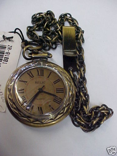 Relic Mens Pocket Watch ZR81001 Gold NEW Rare  