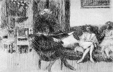 Edouard VUILLARD Interieur au Canape French Etching  