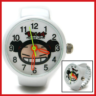 Pucca Cute Stainless Ring Finger Watch White *RARE*  