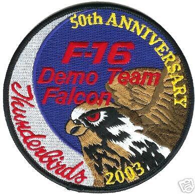 USAF PATCH THUNDERBIRDS DISPLAY TEAM 50TH ANNIVERSARY  