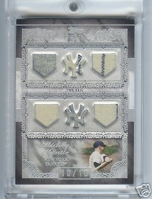 07 Topps Sterling 6 GU Cuts 4 Pin Stripes Mickey Mantle  