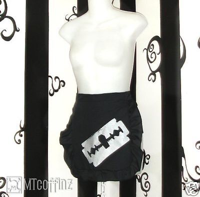 Silver Razor Blade Kitchen Apron Cosplay Gothic Punk  