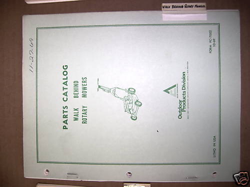 ALLIS CHALMERS WALK BEHIND ROTARY MOWER PARTS MANUAL  