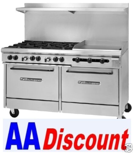 SOUTHBEND 60 LP GAS RANGE 6 BURNER 24GRIDDLE 2 OVENS S60DD 2G 