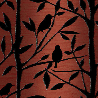 FEATURE WALL DESIGNER WALLPAPER LIME TREE RED 96255  