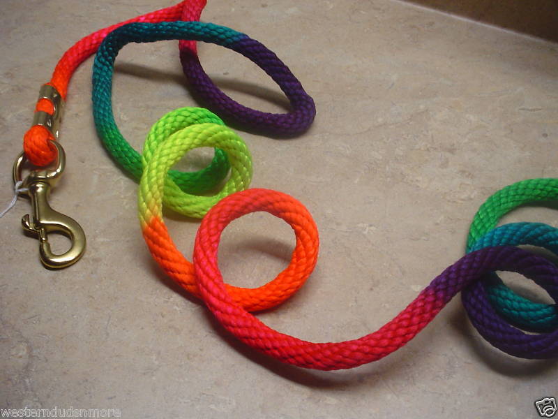 Rainbow Colored Poly Lead Rope Heavy Duty Horse Pony 5/8 x 8  