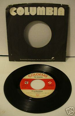 THE MONKEES COLGEMS IM A BELIEVER 45 RECORD 66 1002  