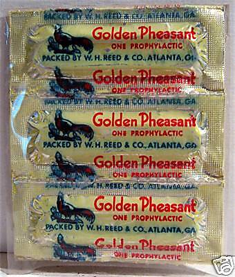 Golden Pheasant Old Full Condom Pack W H Reed Atlanta  