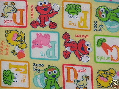 Handmade flannel crib sheet Sesame Street  