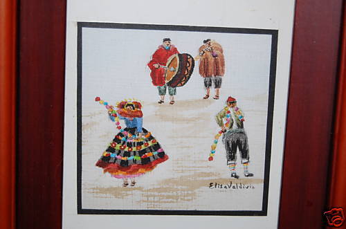 Original Peru Watercolor Minature Painting Native Dress  