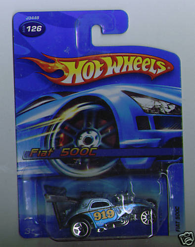 Hot Wheels 2006 Collector 126 Fiat 500C 5sp 10sp Blue