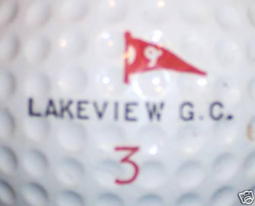 VINTAGE LAKEVIEW GC COURSE LOGO GOLF BALL BALLS  