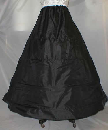 New Black 4 Bone Hoop Bridal Skirt Slip SCA Costume  