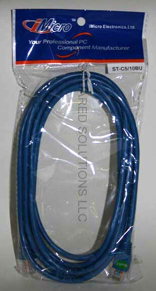 CAT5e CAT5 CAT 5 5e 10 ft Ethernet Network Cable BLUE  