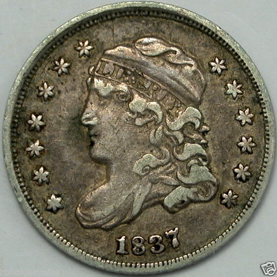 1837/7 Lg. 5C Capped Bust Half Dime EF++ A Super CHOICE Coin Neat 